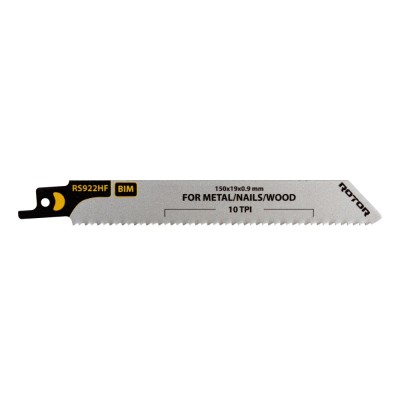 Panza fierastrau sabie pentru Lemn/Cuie/Metal 150x19x09 mm Set 2 buc ROTOR RS922HF Innovative ReliableTools foto