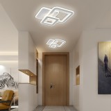 Lustra LED SQUARE 57W cu 3 patrate, lumina rece/calda/neutra, alb