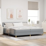 VidaXL Cadru de pat cu saltea gri deschis 200x200 cm țesătură
