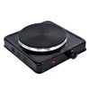Plita electrica Rosberg 1500W, termostat, placa fonta 185mm, Negru, compacta, camping, camin