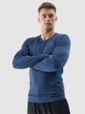 Cumpara ieftin Tricou cu m&acirc;necă lungă de antrenament din materiale reciclate pentru bărbați - denim, 4F Sportswear