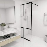 vidaXL Paravan de duș walk-in, negru, 80x195 cm, sticlă securizată 149152