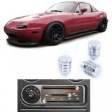 Set de 3 butoane cromate pentru ajustarea ventilatiei si &icirc;ncalzirii, potrivit pentru Mazda MX5 NA 89-98 Performance AutoTuning