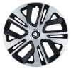 Set 4 Capace Roti Autohelix MSA&reg; potrivite jantelor de 15 inch, pentru Skoda Alb Negru, model Raven Mix