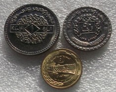 P1. Siria lot set 5 piastres 1976 FAO HIDROCENTRALA aUNC + 50 1968 + 1 POUND 1974 **