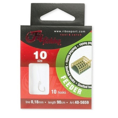 Riguri Filfishing Feeder Snelled Hooks, 90cm, 10buc/plic Nr.8 20mm foto