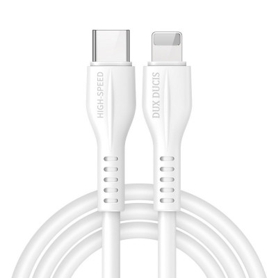 Cablu Date si Incarcare USB Type-C la Lightning DUX DUCIS K-V, 1 m, 20W, 2.4A, Alb foto