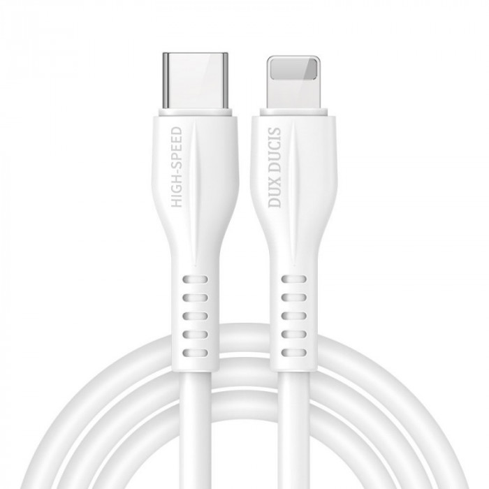 Cablu Date si Incarcare USB Type-C la Lightning DUX DUCIS K-V, 1 m, 20W, 2.4A, Alb