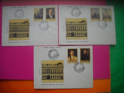 HOPCT PLIC LOT NR 17 - SET 3 FDC GHE TATTARESCU PICTURA 1979 -ROMANIA foto