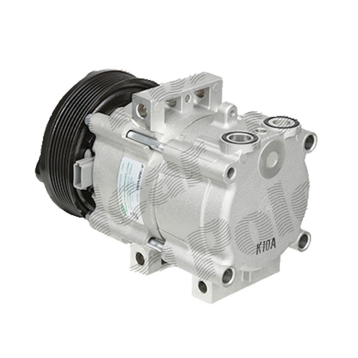 Compresor aer conditionat Ford Transit, 2000-2006, motorizare 2.4 Di/2.4 TD/2.4 TDE/2.4 TDDi, diesel, rola curea 129 mm, 7 caneluri, Visteon tip: FS1