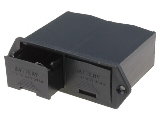 Suport tip sertar pentru baterie 9V - Panou negru