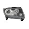 Far JEEP COMPASS (PK), 09.2014-06.2017, partea dreapta, DEPO, H9+P27/7W+WY21W; electrical; negru; cu motor; halogen,