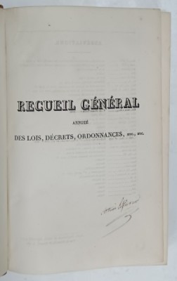 RECUEIL GENERAL ANNOTE DES LOIS , DECRETS , ORDONNANCES , TOME DIX - SEPTIEME , 1838 foto