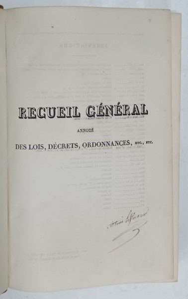 RECUEIL GENERAL ANNOTE DES LOIS , DECRETS , ORDONNANCES , TOME DIX - SEPTIEME , 1838