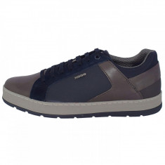 Pantofi tip adidasi de barbati, din textil si piele, Geox, U845QD-C9AF4-M3-06, gri cu bleumarin foto