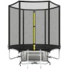 SPORTNOW Trambulină Exterior &Oslash;183 cm Trambulină pentru Copii +6 Ani Adulți cu Plasă de Siguranță Scară cu 2 Trepte Negru | Aosom Romania