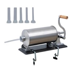 Masina de umplut Carnati 3KG Orizontala INOX, 4 planii incluse, cu menghina, maner lemn PROFESIONALA foto