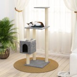 VidaXL Ansamblu pisici, st&acirc;lpi din funie sisal, gri deschis, 104 cm