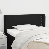 VidaXL Tăblie de pat cu aripioare negru 103x16x78/88 cm textil 3118620