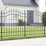 vidaXL Gard de Grădină Gri 215 cm Oțel vopsit &icirc;n pulbere