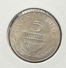 Moneda din argint Austria 5 Schilling 1962 foto