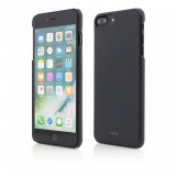 Husa Vetter pentru iPhone 7 Plus, Smart Case Carbon Design, Rubber Feel, Negru