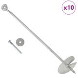 vidaXL Ancore de sol, 10 buc., 10 x 60 cm, metal galvanizat 145503