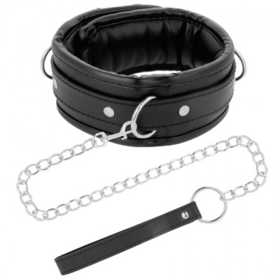 DARKNESS - SOFT LEATHER NECKLACE WITH CHAIN foto
