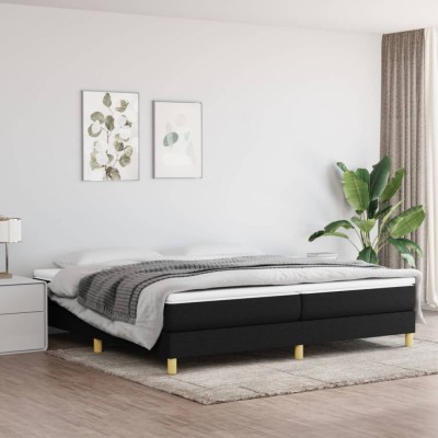 vidaXL Cadru de pat box spring, negru, 200x200 cm, textil foto