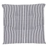 Perna cu dungi, alb cu gri, pentru scaun, cu doua fete, 38x38x4 cm, patrata