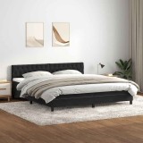Cumpara ieftin Pat box spring cu saltea, negru, 180x210 cm, catifea