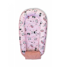 Baby Nest din Bumbac, model pisici roz