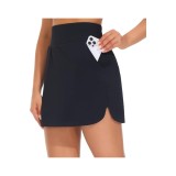 Fustă cu șort integrat pentru golf și tenis pentru femei, talie &icirc;naltă, ușoară, sportivă, casual, cu șort interior