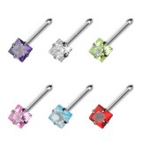 Piercing nas - zircon patrat - Culoare zirconiu piercing: Transparent - C