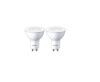 Bec LED Philips GU10 4.7W(50W) 380lm 2700K, Pachet 2 bucati, Lumina calda, Clasa F