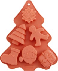 Forma din silicon MagicHome pentru copt, 6 modele, 22,2x18,5x2,5 cm