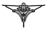 Chilot string cu broderie florala in partea din spate Luiza thong black - L/XL