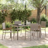 VidaXL Set de masă pentru grădină 5 pcs Gri 150 x 90 x 75 cm poliratan