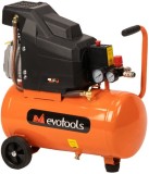 Compresor aer comprimat Evotools CA1500 1500W 24L 8 bari debit 185 l/min 2800 RPM 2 cuple rapide manometre duble protectie suprasarcina cod 683135