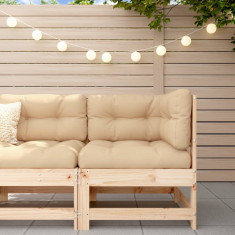 vidaXL Canapea de colț pentru grădină, lemn masiv de pin foto