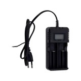 Incarcator Universal Acumulatori Li-Ion 18650, 2 Sloturi, Display, 220V, DC 4.2V 2400mA, Compatibil 10440, 14500, 16340, 16650, 18350, 18500