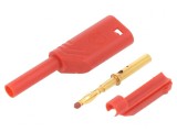 Mufă Banană 2mm 10A 1kV Roșie Aurită, HIRSCHMANN