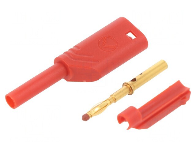 Mufă Banană 2mm 10A 1kV Roșie Aurită
