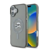 Husa pentru iPhone 16 Plus - Karl Lagerfeld IML MagSafe (KLHMP16MHLSKCK) - Metal Karl&amp;Choupette Head