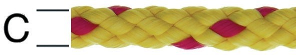 Sfoara polipropilena, rosu + galbena, 8 mm