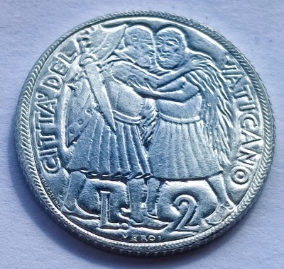 256. Moneda Vatican 2 lire 1975 (Holy Year: Jubilee 1975) foto