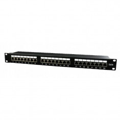 PATCH PANEL GEMBIRD 24 porturi 1U pentru rack 19&quot; black NPP-C524-002