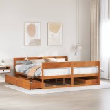 VidaXL Cadru de pat fără saltea, maro ceruit 180x200 cm lemn masiv pin