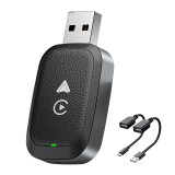 Adaptor wireless CarPlay &amp; Android Auto 2-in-1 ZYTEQ&reg;️ 4101S, iOS 10+ si Android 11+, WiFi 5GHz, Plug-and-Play, control vocal, Bluetooth, negru