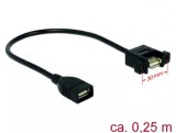 Cablu USB 2.0-A la USB 2.0-A panel mount 0.25m M-M, Delock 85105